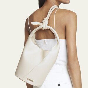 Authentic NWT JACQUEMUS  Le Petit Tourni Bucket Bag OFF White